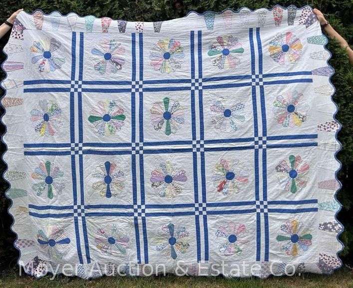 Quilt, Appears Hand Stitched, See Pictures for Condition, 76”x90" image
