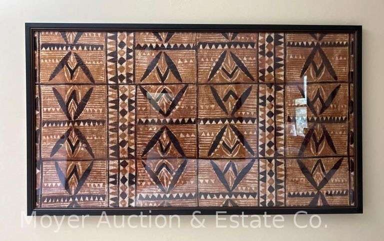 Framed Textile Artwork, 28"x50" image