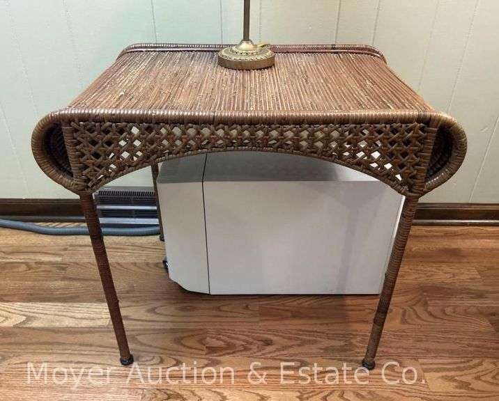 Rattan Side Table, 27"x19"x24"h image