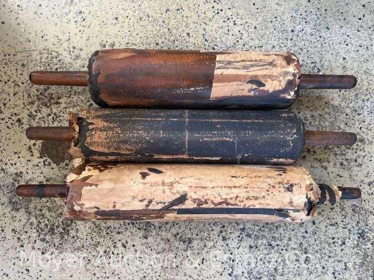 (3) Large Wood Printing Rollers, 26" Long image