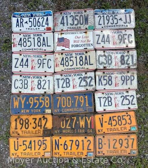 Group of Vintage New York State License Plates image