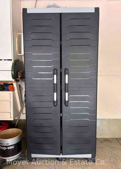 Two Door Poly Storage Cabinet, 35"x22"x74"h image