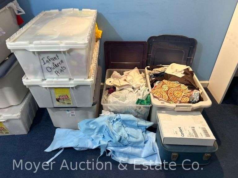 Group of Sewing Supplies, Fabric, Thread, Etc. image