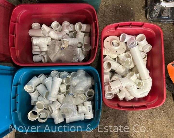 (3) Totes of 2" PVC Fittings image