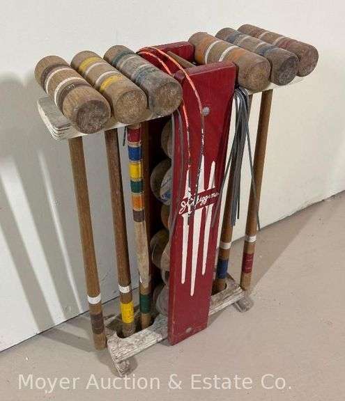 Vintage Wood Croquet Set image