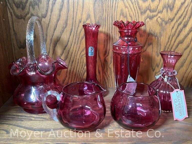 Group of Cranberry Glass, Fenton and Others image