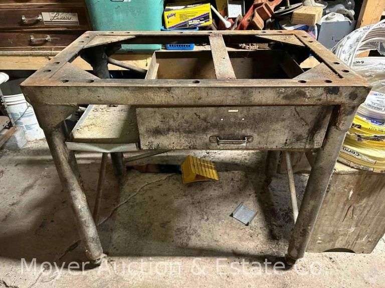 Metal Work Table Base, on Casters, 34"x22"x31"h image