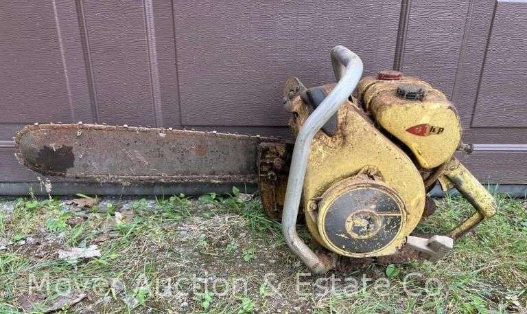 Vintage Clinton Chainsaw, Turns Over, 24" Bar image