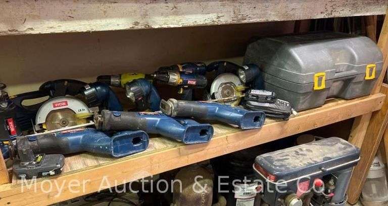 Group of Ryobi Battery Powered Tools, with Charger and 2 Batteries image