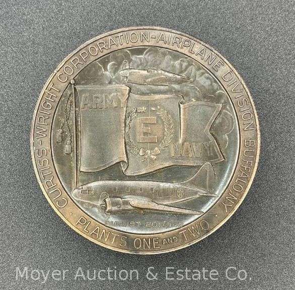 Curtiss-Wright Corporation Airplane Division Buffalo NY Production Award Medallion, 3"w image