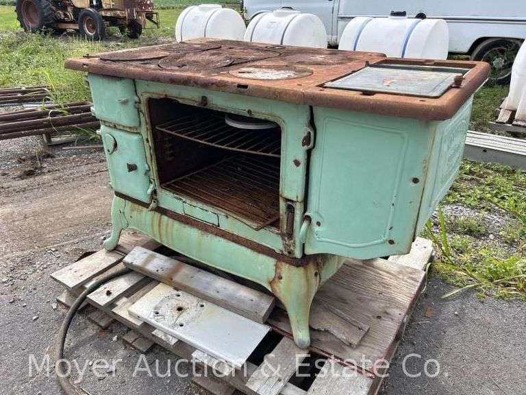 Antique Cast Iron Stove, 48"w image