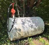 500Gal. Fuel Tank with Hand Pump, Pump Condition Unknown, 60” Long x 38” Wide, TANK IS FULL