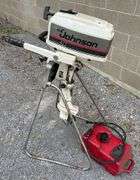 1988 Johnson 4.0hp 2 Stroke Outboard Motor, with 3gal. Plastic Gas Tank, Model #J4RCCS, Turns Over
