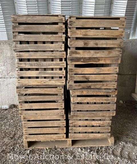 (36) Wood Apple Crates, 18"x15"x15"h image