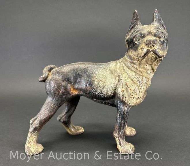 Cast Iron Dog Door Stop, antique, 9"h image