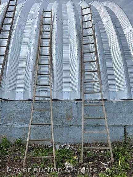 (2) Wooden Orchard Ladders, for Decoration image