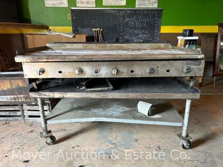 Imperial Griddle on Rolling Metal Cart, Natural Gas, 60"w image