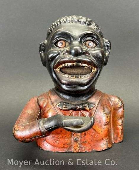 Black Americana Figural Coin Bank, 6"h image