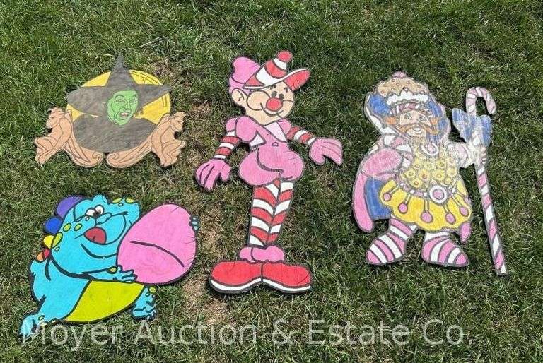 Group of Painted Wood Corn Maze Figure Cutouts, 19”-43” Tall image