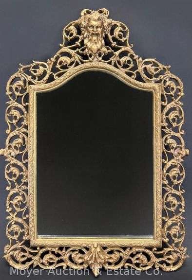 Victorian Bacchus Mirror, Metal, 19"x13.5" image