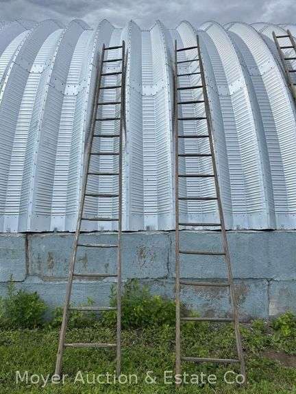 (2) Wooden Orchard Ladders, for Decoration image