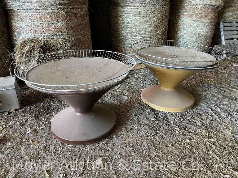 (2) Round Fruit Display Tables, Fiberglass, 47"w x32"h image