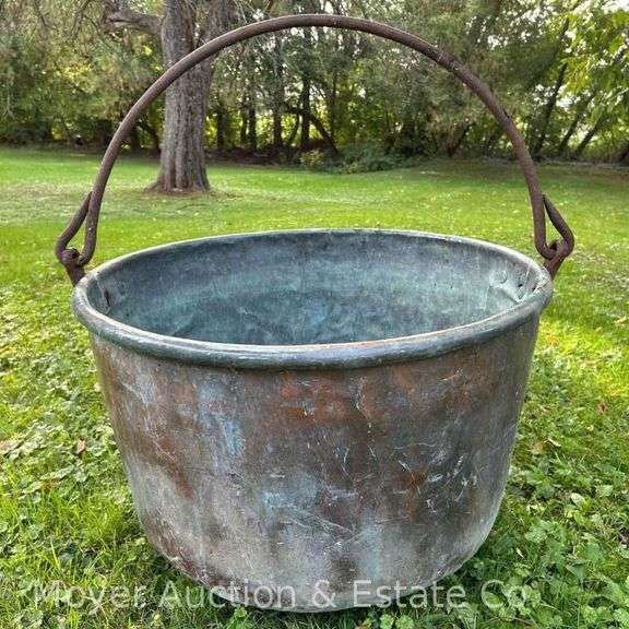 Large Copper Pot, Holes in Bottom, 26”w image