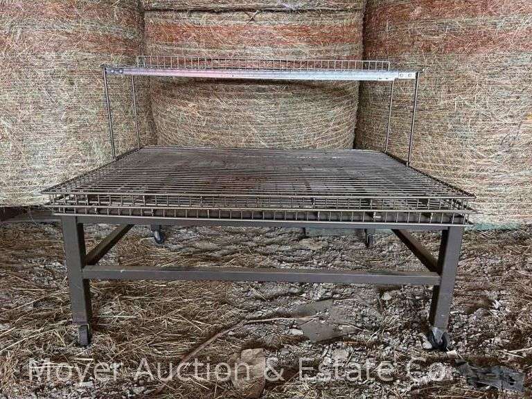 Greenhouse Rolling Cart, Metal, on Casters, 47"x38"x19"h image