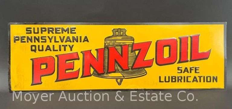 Original Pennzoil Tin Sign, Single Sided, 11.5"x35.5" image