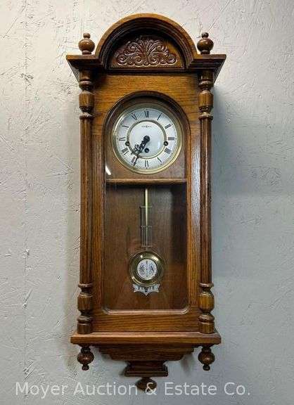 Howard Miller Wall Clock with Weight, Pendulum and Key, 31"h image