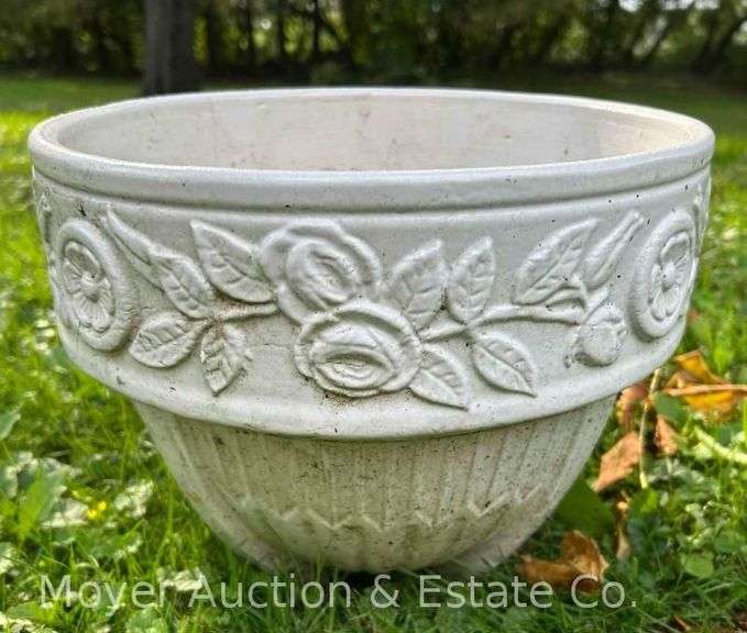 White Ceramic Planter, 9.5”h image