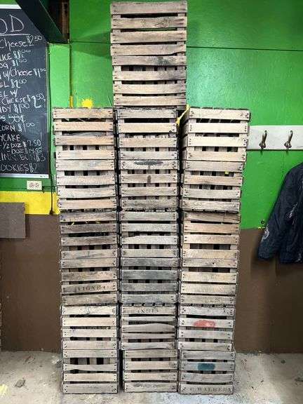 Group of 30 Wooden Apple Crates (B) image