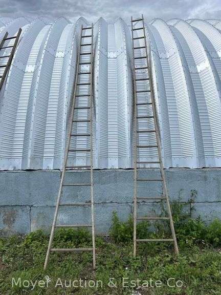(2) Wooden Orchard Ladders, for Decoration image