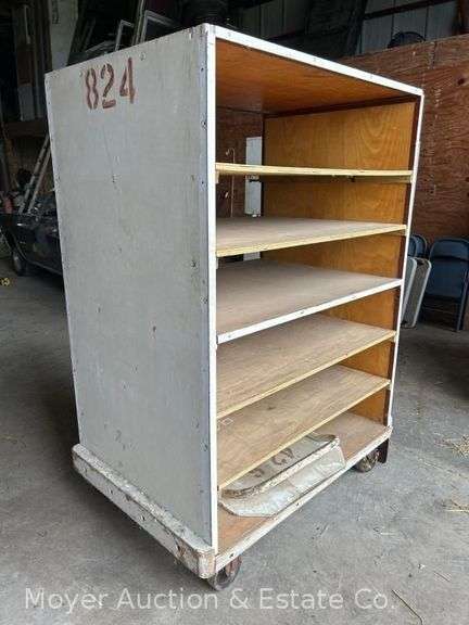 Wooden Rolling Rack, on Casters, 50"x36"x74"h image