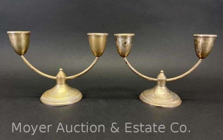 Pair of Sterling Silver Weighted Candlesticks, Ouchin Creation, 5.25"h image