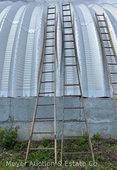 (2) Wooden Orchard Ladders, for Decoration image
