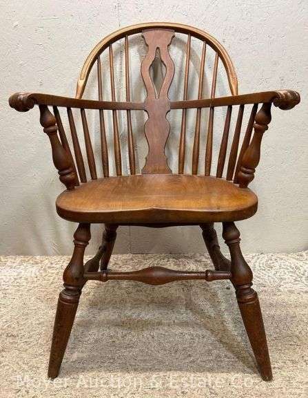 Antique Lockwood Buffalo NY Barrel Back Arm Chair, 27"w image
