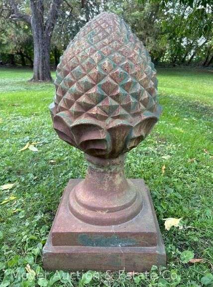 Cast Metal Pine Cone Lawn Ornament, 31”h image