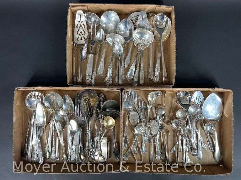 Group of Asst. Silver-plate and Serving Utensils image