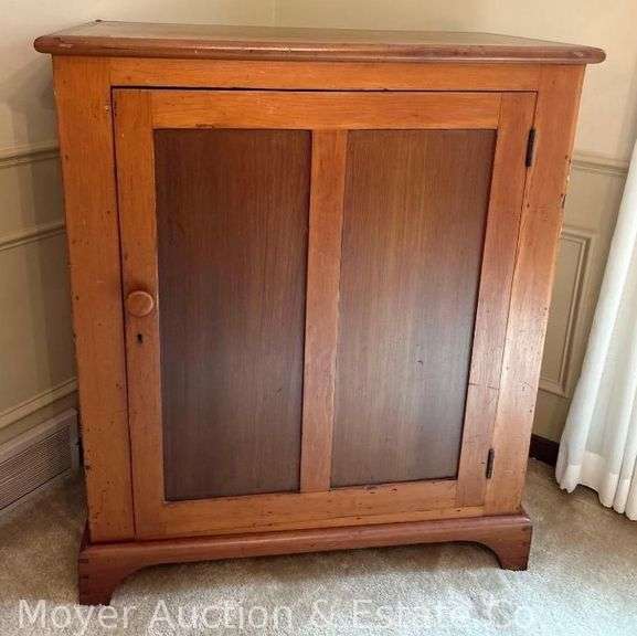 Large Single Door Country Cabinet, Antique, 39"x21"x47"h image