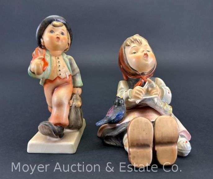 (2) Hummel Figurines: "Happy Pastime" 69 and "Merry Wanderer" 112/0 image
