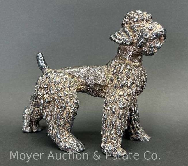 Sterling Silver Poodle Figurine, 6"h x 6.5"w image