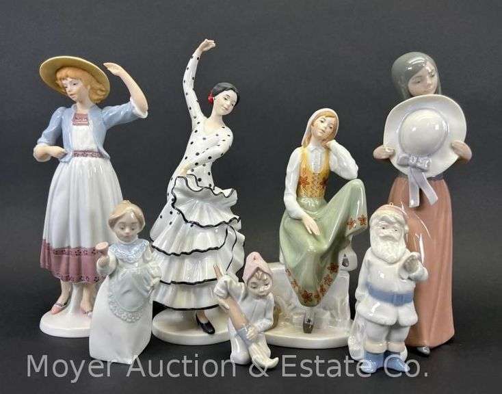 Group of Goebel and Lladros Figurines, 3.5"-10.5"h image