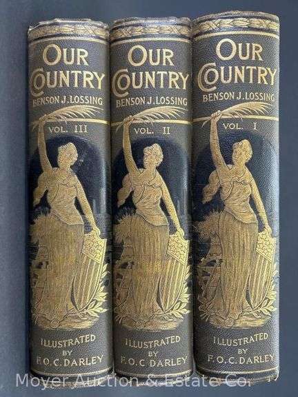 (3) Volume Set of Our Country, Illustrated, by Benson J. Lossing image