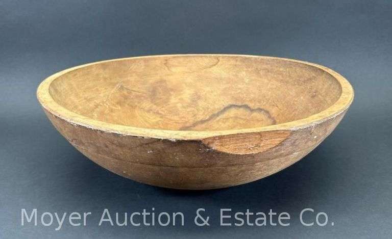 Antique Wood Bowl, 17"w image