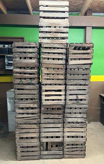Group of 30 Wooden Apple Crates (A) image