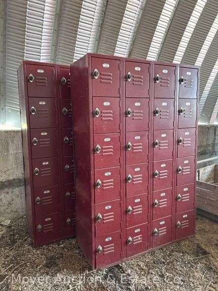 (2) Metal Lockers, 18 Cubbies Each, 36"x18"x72"h image