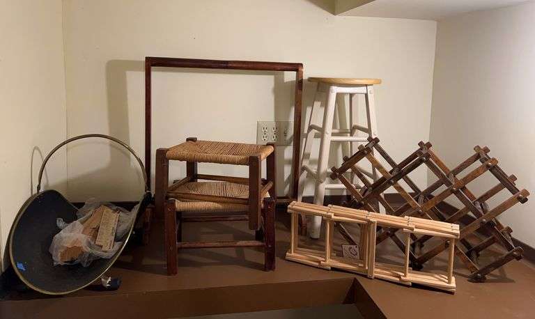 Blanket Rack, Small Footstools, Firewood Holder, and Wine Racks image