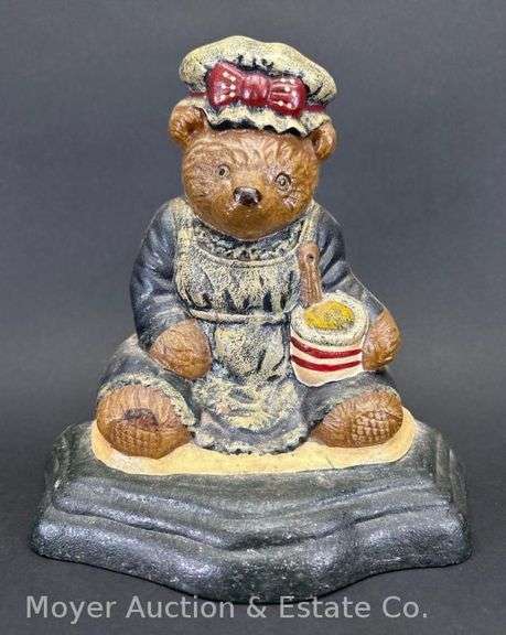 Cast Iron Bear Door Stop, 8.5"h image