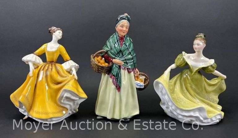 (3) Royal Doulton Figurines, See Pictures for Repair, 7.5"-8"h image